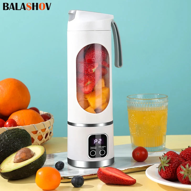 Portable Fruit Juice Blender Small Electric Juicer 12 Blade Head Juicer Cup Mixer Machine Smoothies Blender for Home 3000mAH