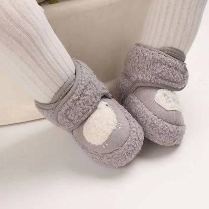 Winter Models of Newborn Baby Toddler Shoes Baby Boy Baby Girl First Walker Cotton Shoes Warm Plus Velvet Snow Boots Anti-slip