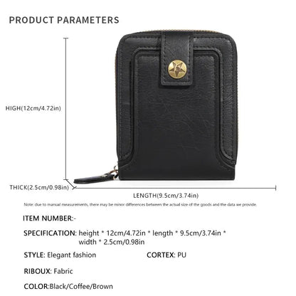 Men's Fashionable Tree Pattern Zipper Buckle, Credit Card Card Holder, Zipper Coin Storage Zipper Button Closure Business Walle