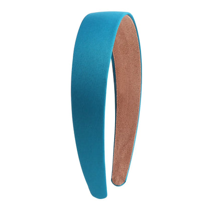 1/2 stücke Plain 3CM Breite Satin Stirnband Mädchen Stoff Überzogene Harz Haarbänder Kunststoff Haar Hoop Kinder Elastische Bänder Haar Zubehör