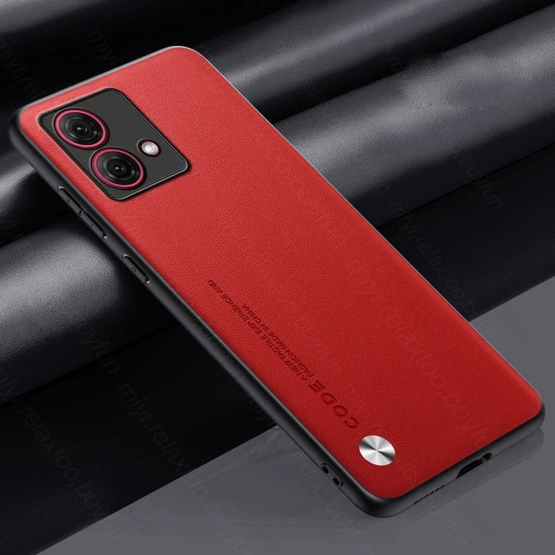 MotoG84 Case Plain Leather Back Cover For Motorola Moto G84 G54 G34 5G G24 G14 4G G 84 54 34 24 14 TPU Soft Frame Protect Fundas