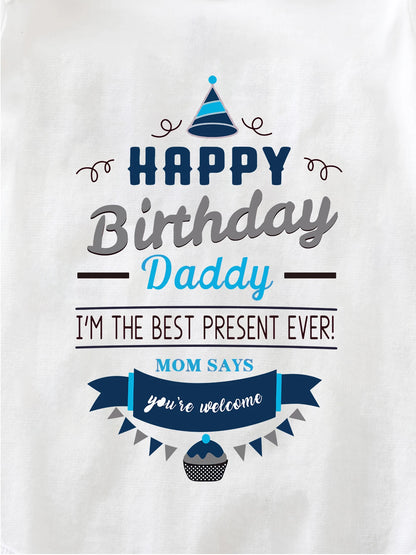 Happy Birthday Daddy! Print Baby Onesie Y2K Style Short Sleeve Comfy Summer New O Neck High Quality Hot 0-24m Newborn Bodysuit