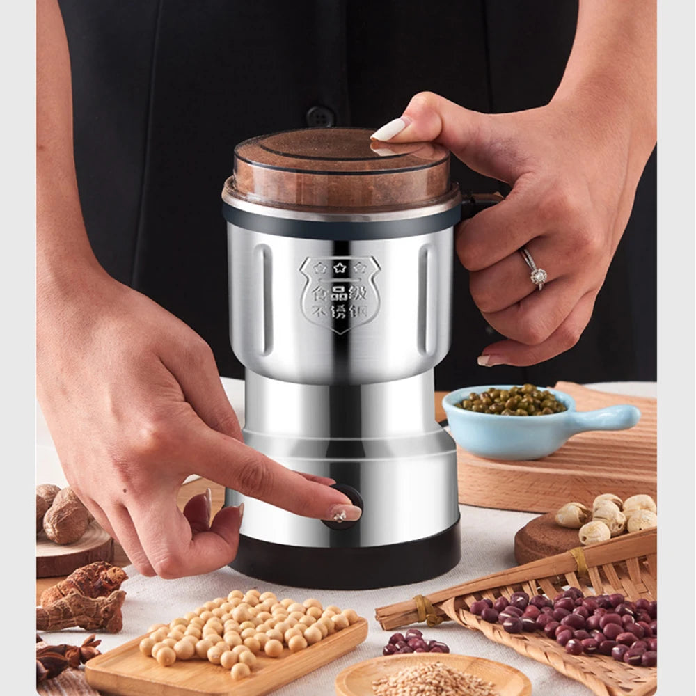 Electric Coffee Grinder,300W Mini Spice Grinder Electric with Stainless Steel Blades Dry Grinder forfor Beans, Spices (Sliver)