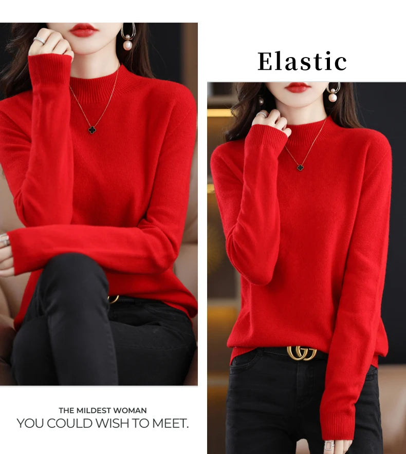 Cashmere Sweater Female 100% Merino Wool Winter Women Knitted Femme Pullover Top Winter Warm Women's 2024 New