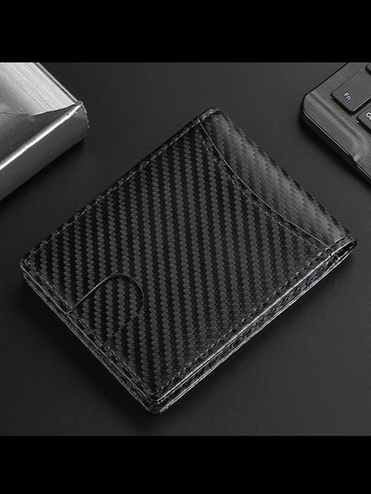 2024 New Microfiber Simple Carbon Fiber Wallet Men's Credit Card Holder Wallet