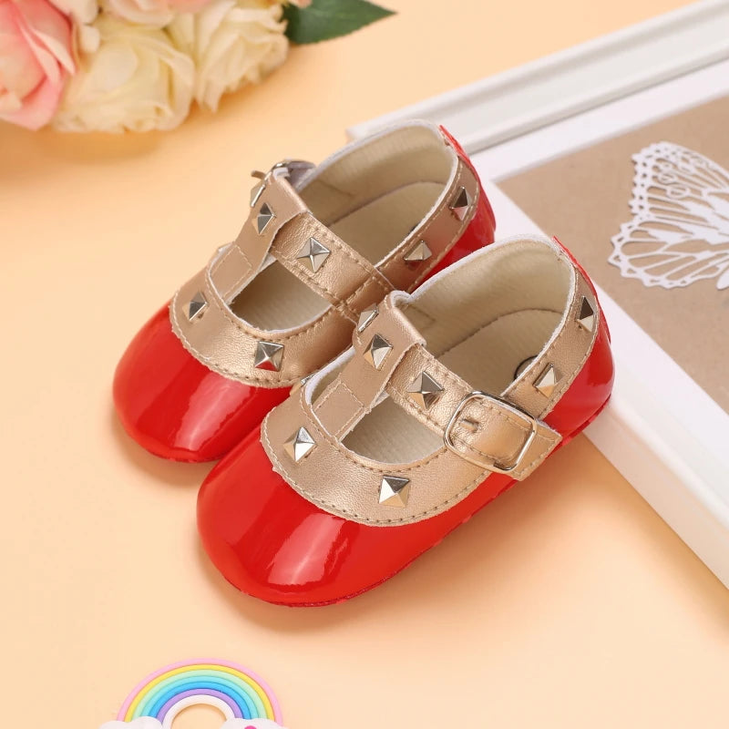 HAIZHIW 0-18Months Sweet Newborns Fashion Solid Color Casual Shoes Princess Shoes Soft-soled Sneakers 0-18 M Walking Shoes