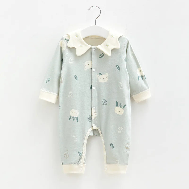 Baby Bodysuit Pure Cotton Boneless Pajamas Newborn Baby Romper Lovely Foreignly Cute Long Sleeve Bodysuit Autumn