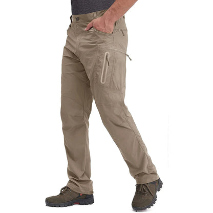 TACVASEN Men's Summer Lightweight Trousers Fishing Pants Outdoor Hiking Nylon Quick Dry Pockets Cargo Pants Casual Work Trousers