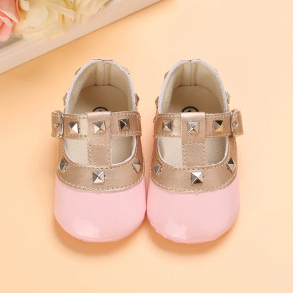 HAIZHIW 0-18Months Sweet Newborns Fashion Solid Color Casual Shoes Princess Shoes Soft-soled Sneakers 0-18 M Walking Shoes