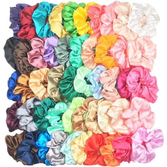 50/40/20pc Vintage Satin Scrunchies Mädchen Elastische Haar Bands Pferdeschwanz Halter Krawatten Gummi Bänder Mode Frauen Zubehör Solide