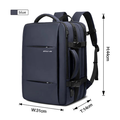 HK Business Backpack for Men Waterproof Anti-Theft 15.6” Laptop Backpack Casual Large Capacity Expandable Travel Bag Short Trip