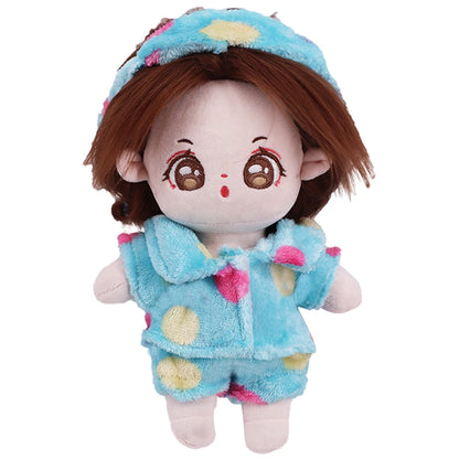 Doll Clothes For 20Cm Idol Dolls Lovely Plush Pajamas With Eye Mask Dress Stuffed Cotton Doll Toy Star EXO Clothing Accessories