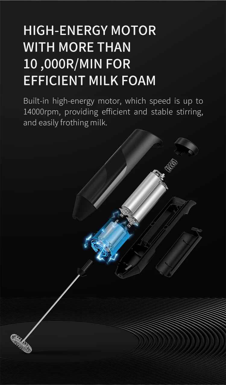 Electric Milk Frother Portable Mini Handheld Fast Foamer Coffee Cappuccino Whisk Mixer Food Blender