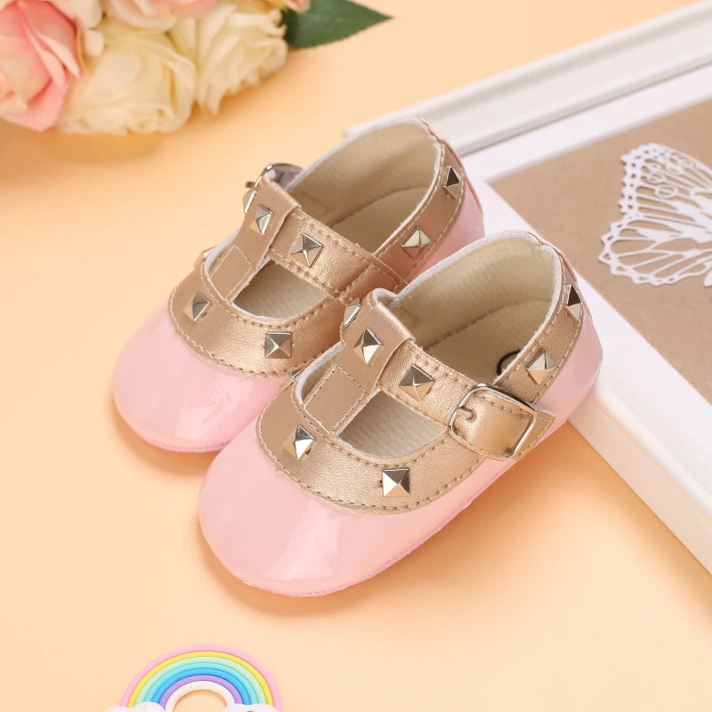 HAIZHIW 0-18Months Sweet Newborns Fashion Solid Color Casual Shoes Princess Shoes Soft-soled Sneakers 0-18 M Walking Shoes