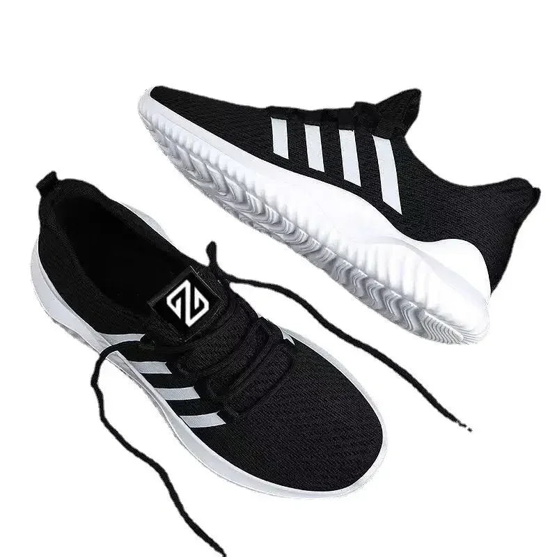 Men Mesh Breathable Comfortable Jogging Trainer Shoes Outdoor Walking Black Sneakers Fashion Couple Casual Sports Shoes