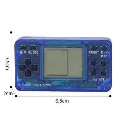 1 PCS Mini Handheld Game Console Backpack Keychain Blue Retro Game Console 1pz