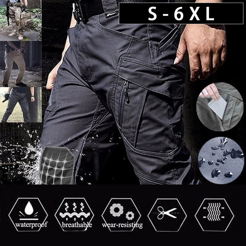 Tactical Cargo Pants Men Combat Trousers Army Military Pants Multiple Pockets Working Hiking Casual Men's Trousers Plus Size 6XL