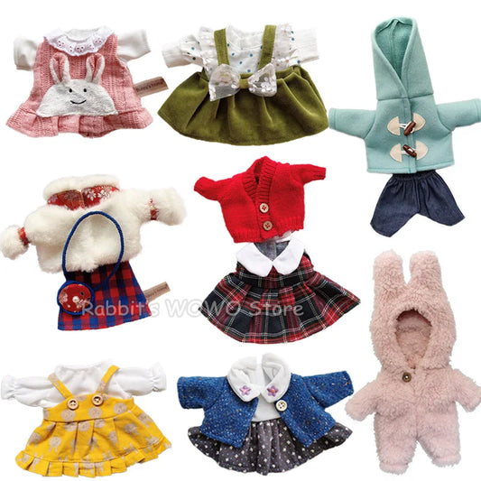 Doll Clothes for 25cm Mellchan Dolls Accessories Outfits Fit 1/6 BJD Doll Lovely Set Baby Doll Dress Headwear Christmas Gift