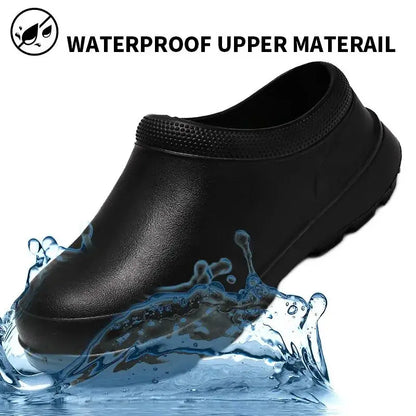 Oil-proof men's chef shoes Non-slip men's safety shoes Soft waterproof work shoes men's sandals Spring and autumn rain boots