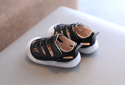 Baby Sandals Summer Infant Beach Shoes Baby Boy Girl Sandals Newborn First Walkers Soft PU Leather Close-toed Sandals For Baby