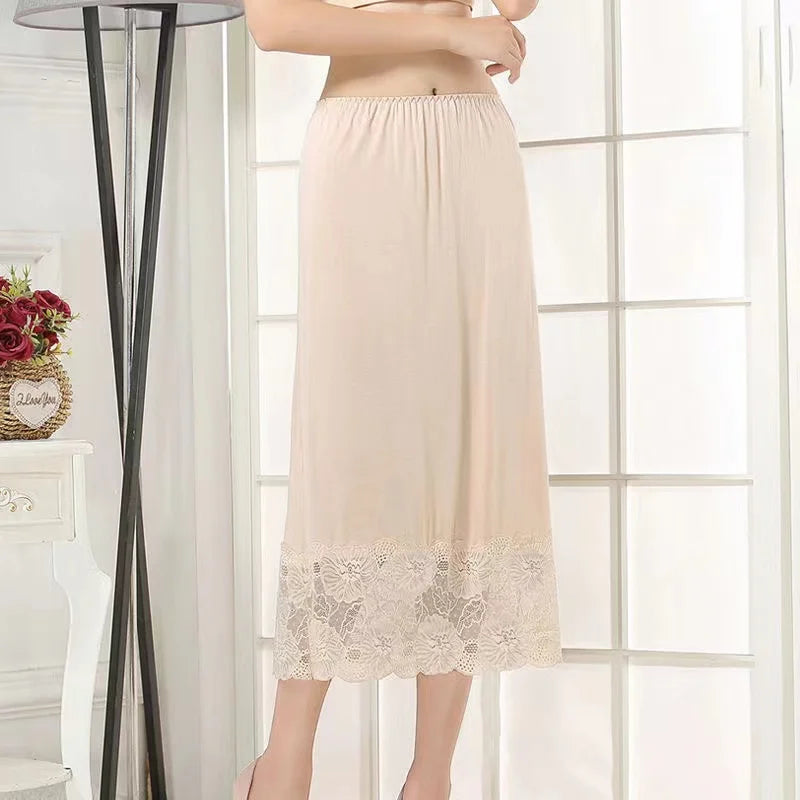 Basic Underskirt Modal Female Half Length Skirt Lace Slip Innerwear Short Skirt Women Half Slip Dress Petticoat