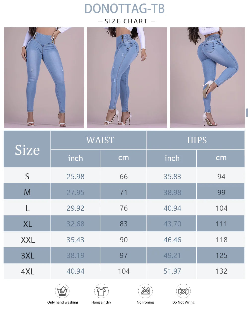 New Curved Fit Demin PantsWith Crosshatch Trim Women's High Waist Personalized Jeans Sexy XShape Trousers