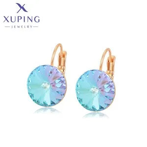 Xuping Jewelry New Arrival Round Promotion Gold Color Huggies Earrings for Women Girl Party Gift S00075729