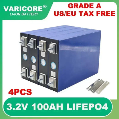 4PCS 3.2V 280Ah 202Ah 105Ah 100ah LiFePO4 Rechargeable battery DIY 12V for Electric car RV Solar Energy Golf Cart TAX FREE