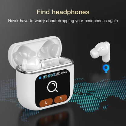 1.8''Full In Touch Screen Wireless Earphone SE60 ANC+ENC Bluetooth5.4 Headset Active Noise Cancelling In Ear For iOS 9.0/Android