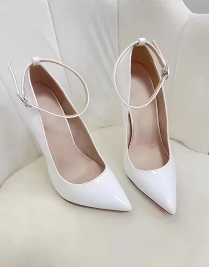 FHC 2024 New 16cm Stiletto High Heels,Women Pumps,Sexy Autumn Bed Shoes,Pointed Toe,Ankle Buckle Strap,Peach,Red,Black,Unisex