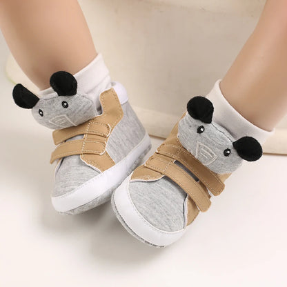 Classic Baby Shoe Boy Girl Baby Cute Animal Face Casual Flat Sneaker First Baby Ankle Boot Cotton Non-slip Warm Walking Shoes