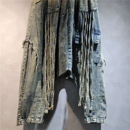 DEAT 2024 Autumn New Fashion Women's Hip-hop Jeans Loose High Elastic Waist Straight Wide Leg Denim Pants Female Trendy 29L8406