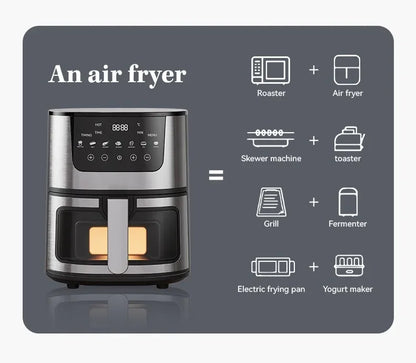 7L Electric Air Fryer Smart Multi-function Hot Convection Oven Deep Fryer Without Oil LED Touch Control 1400W Visible Window