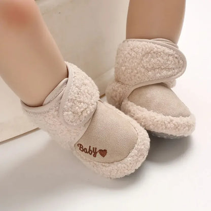 Winter Models of Newborn Baby Toddler Shoes Baby Boy Baby Girl First Walker Cotton Shoes Warm Plus Velvet Snow Boots Anti-slip