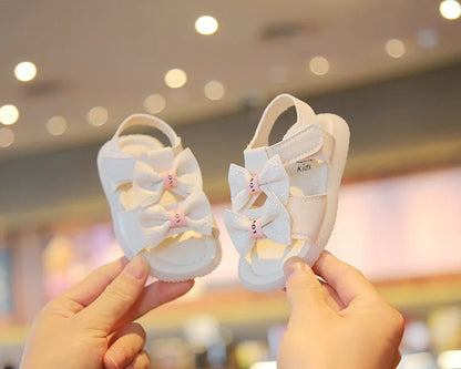 Summer Korean Style Baby Sandals Kawaii Bowtie Girls Toddler Shoes Soft Sole Antislip Infant Baby 1 Year Shoes First Walkers