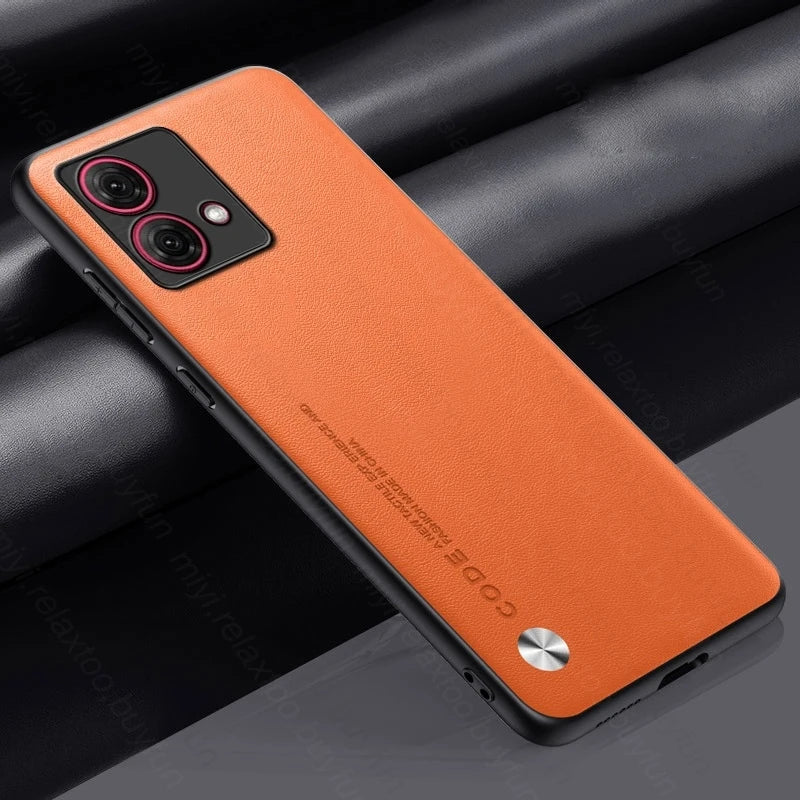 MotoG84 Case Plain Leather Back Cover For Motorola Moto G84 G54 G34 5G G24 G14 4G G 84 54 34 24 14 TPU Soft Frame Protect Fundas