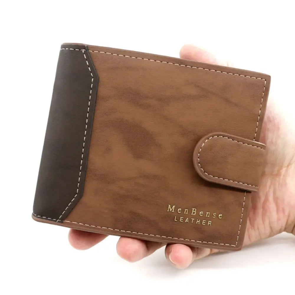 Men's Wallet with Hasp Business Card Holder Case Male Short Purse PU Leather Money Bag for Men Credit Card Wallets