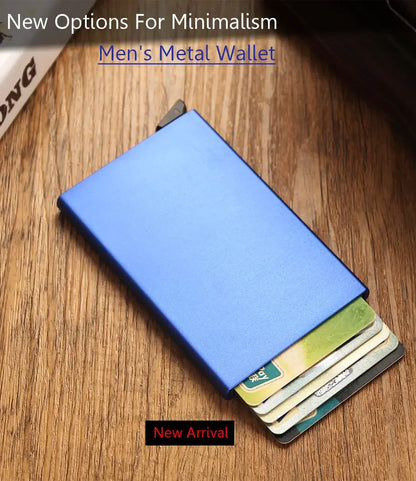 Rfid Credit Card Holder Metal Thin Slim Smart Wallet Men Women Wallets Pop Up Minimalist Small Black Purse Mini Walets for Men