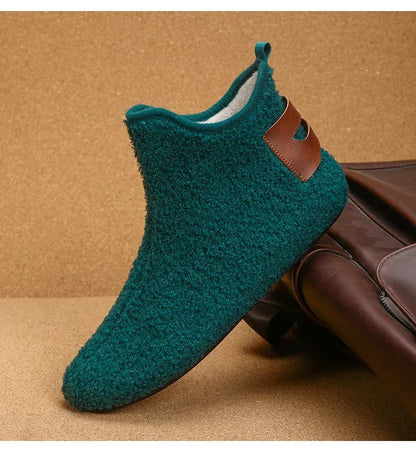 YRZL Winter Cotton Shoes Men High Top Warm Slip on Lightweight Slippers Men Plush Indoor Cotton Boots Men Winter Warm Shoes