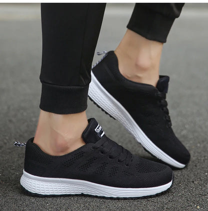 New Sneakers For Women Breathable Fashion Trainers Plus Size Women Sneakers Mesh Fabric Lace Up Women Shoes Female Footwear