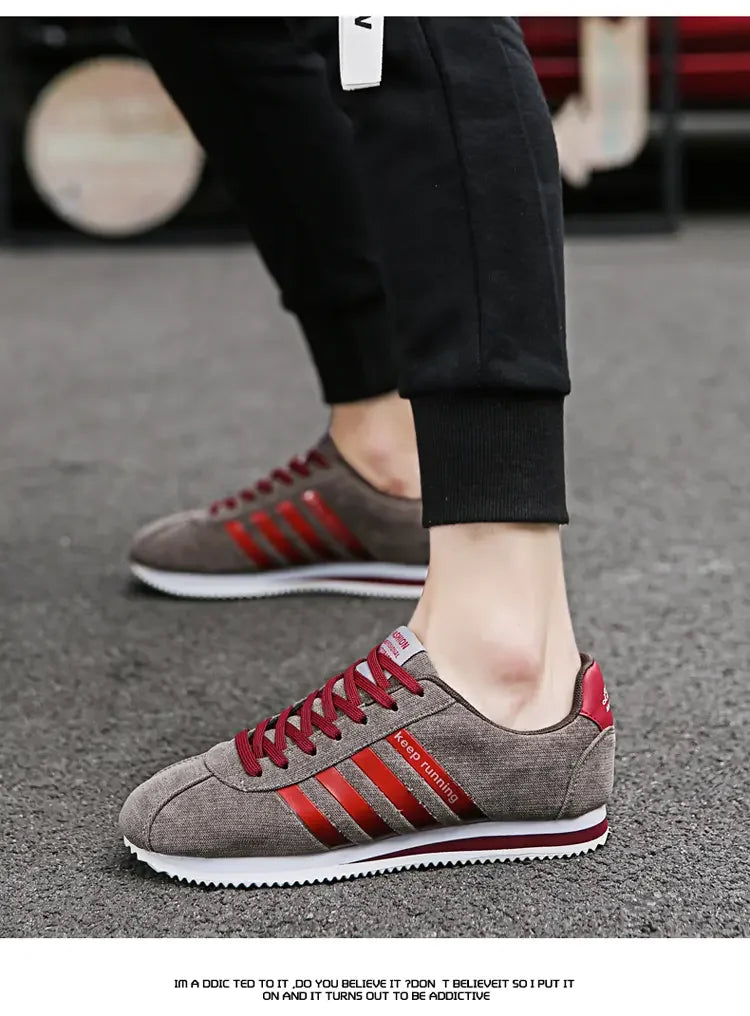 Men's Fashion Tennis Shoes Canvas Running Shoes Comfortable Flat Vulcanized Shoes Men's Breathable Gym Sports Men's Footwear