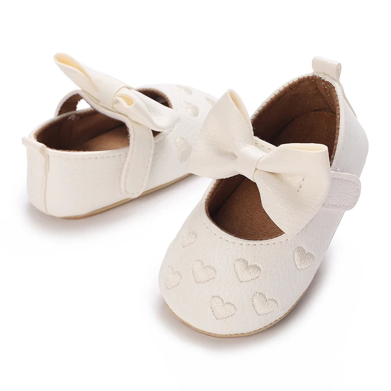 HAIZHIW 0-18 Months Cute White Lace Baby Girl Princess shoes Baby Shoes Bow Fringe Rubber Soled Non-slip Footwear Crib Shoes