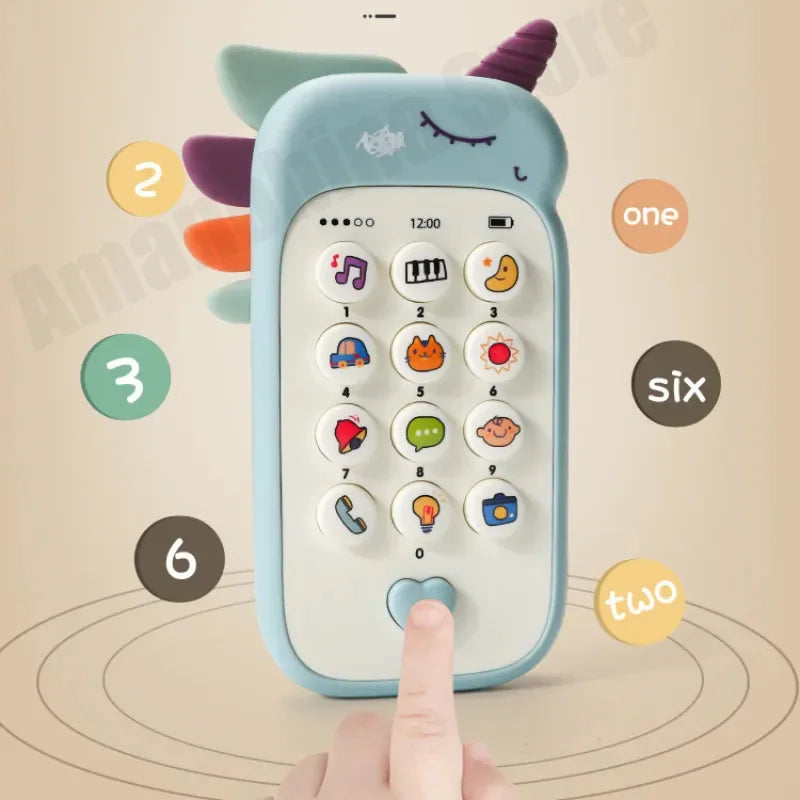 Baby Phone Toy Music Sound Telephone Sleeping Toys With Teether Simulation Phone Kids Infant Early Educational Toy Kids Gifts