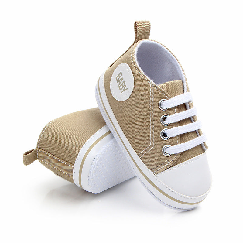 Baby First Walkers Boy Girl Canvas Sneakers Newborn Nonslip Soft Sole Casual Toddler Shoes Prewalkers Unisex 0-18M