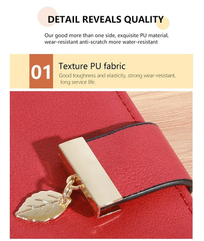 Women Wallet PU Leather Purse Female Long Wallet Gold Hollow Leaves Pouch Handbag For Women Coin Purse Card Holders Clutch