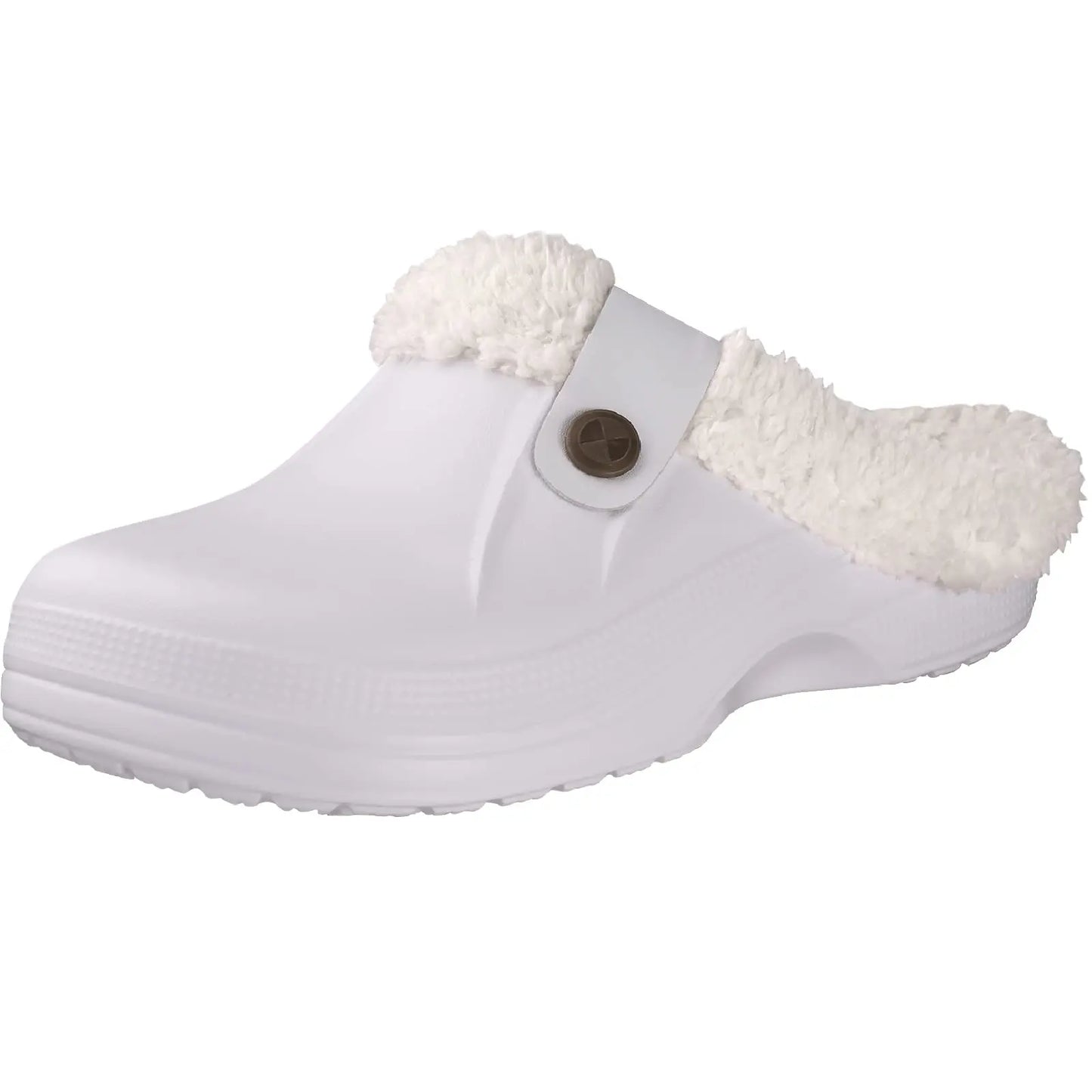 Shevalues Winter Men Slippers Fur Clogs Slippers Men House Fuzzy Slippers Waterproof Garden Clogs Outdoor Non-Slip Plush Slides