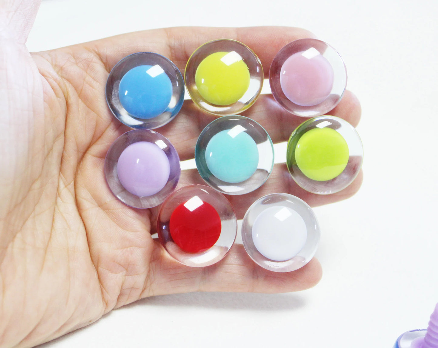 10pair  25mm 30mm new design blue pink red white yellow light green Emerald PUPIL 3D clear safety toy eyes with  hard washer