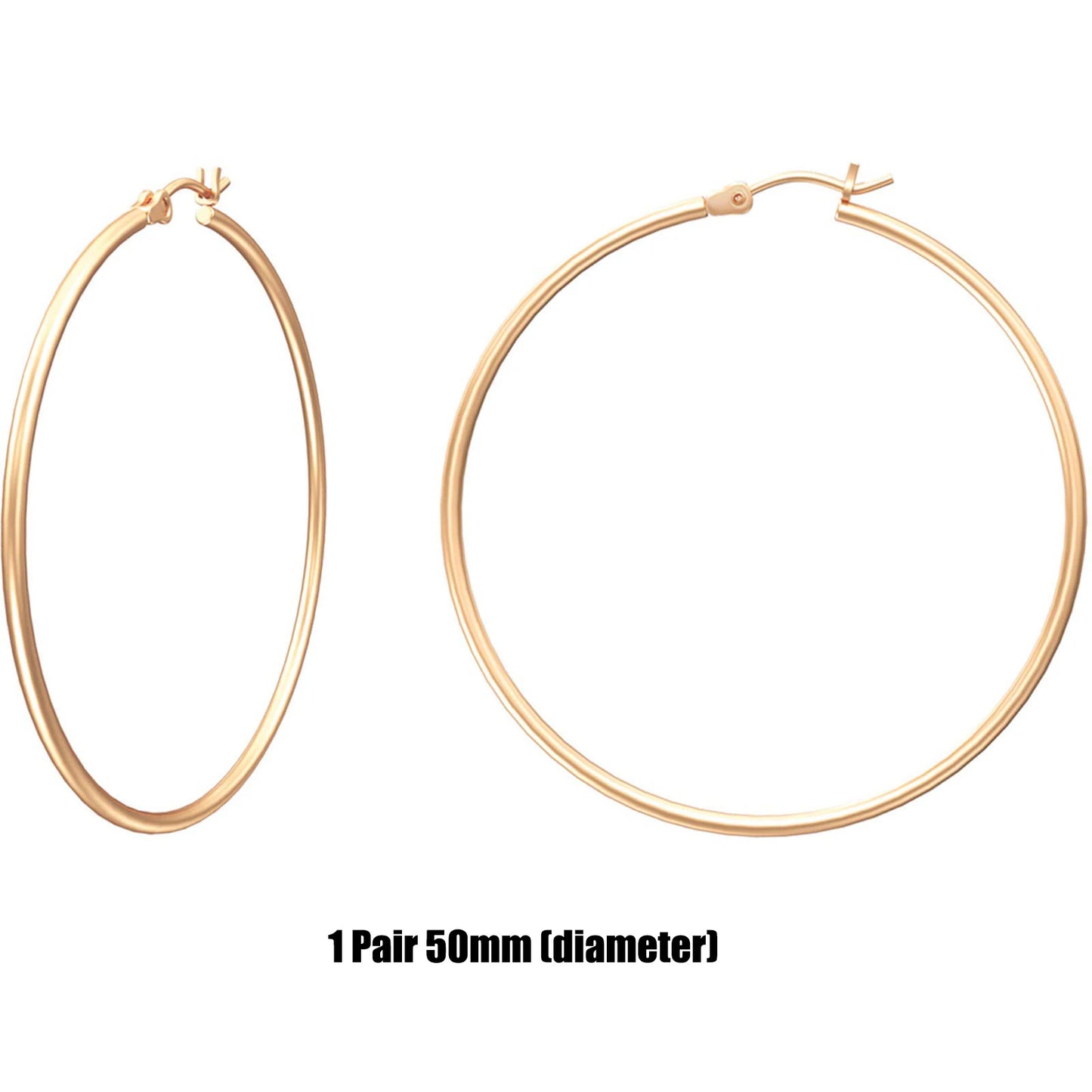 Shevalues Hoop Earrings Set for Women Man 14K Real Gold Plated Copper Hoops with 925 Sterling Silver Needle New Modern Jewelry