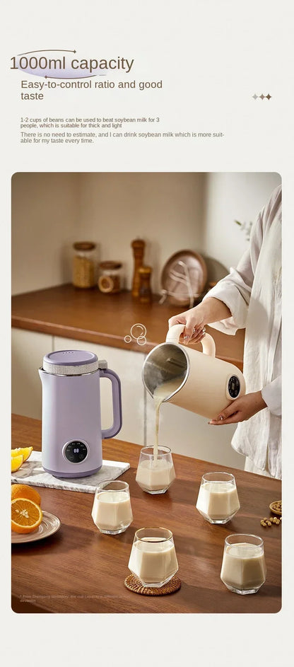 220V 1200ML Mini Soybean Milk Machine Automatic Heating Food Blender Intelligent Home-Use Wall Breaking Rice Paste Mixer