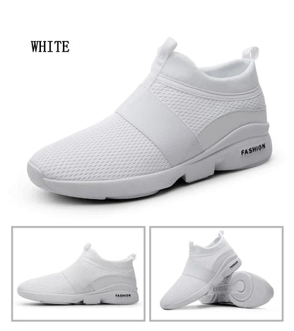 2024 Men Casual Shoes Sneakers Fashion Loafers Comfortable Mesh Mens Shoes Footwear Lightweight Walking Shoes White Size 46